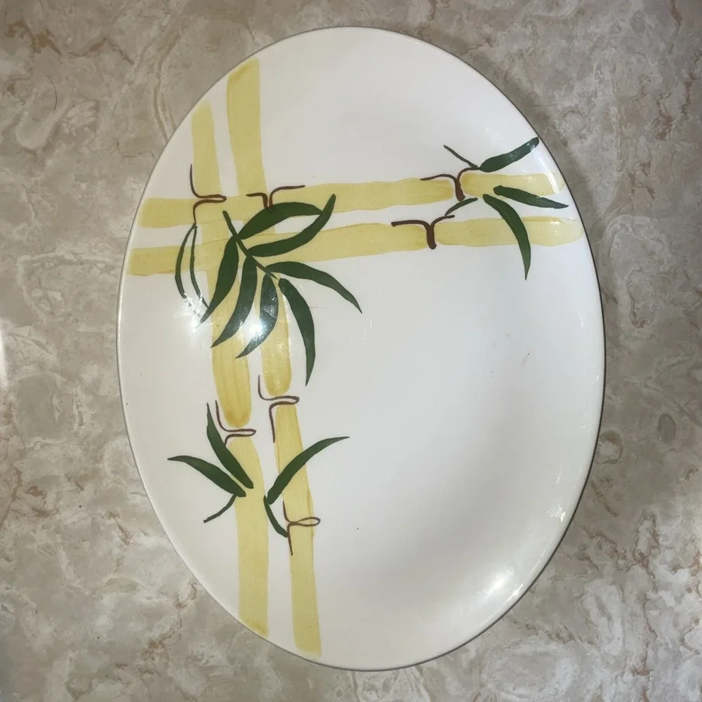 Stetson‎ MCM Hand Painted South Pacific Serving Platter & 9.5
